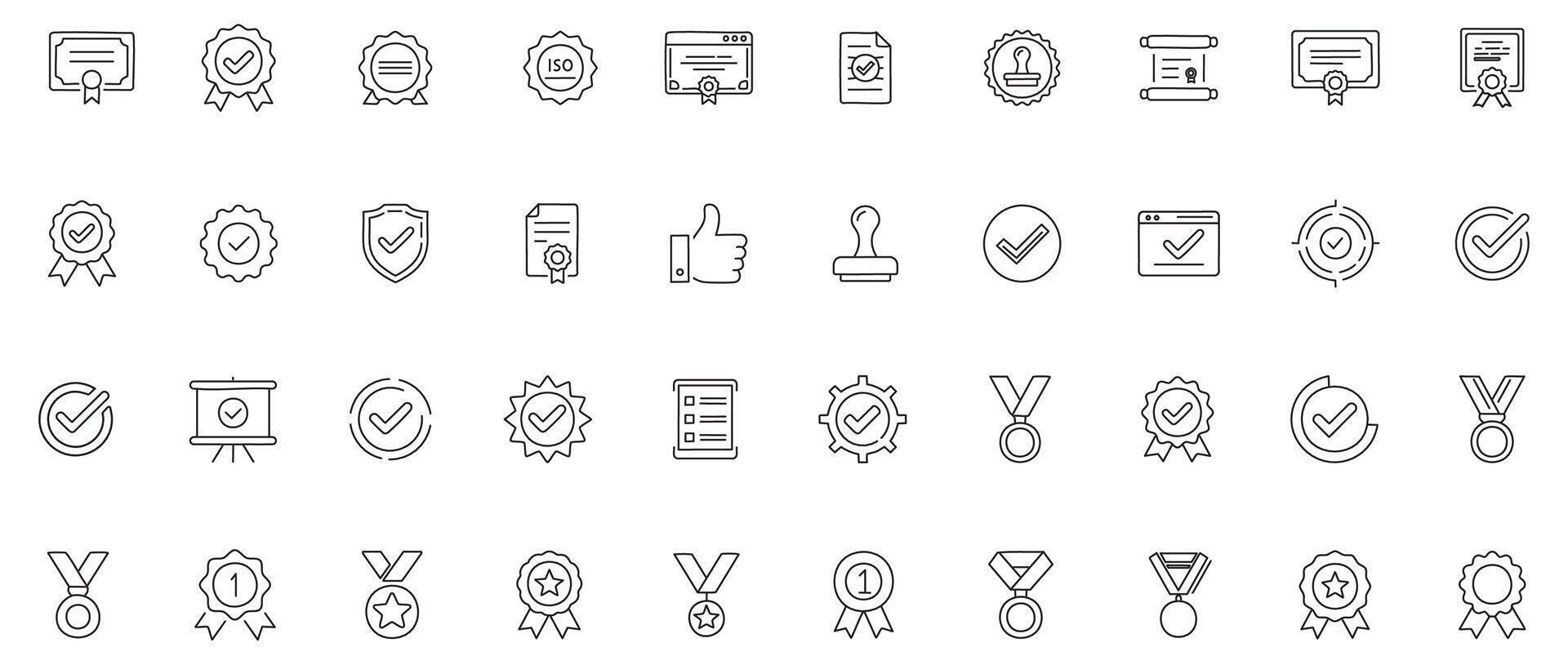 Achievement and Rewards line art Icon vector