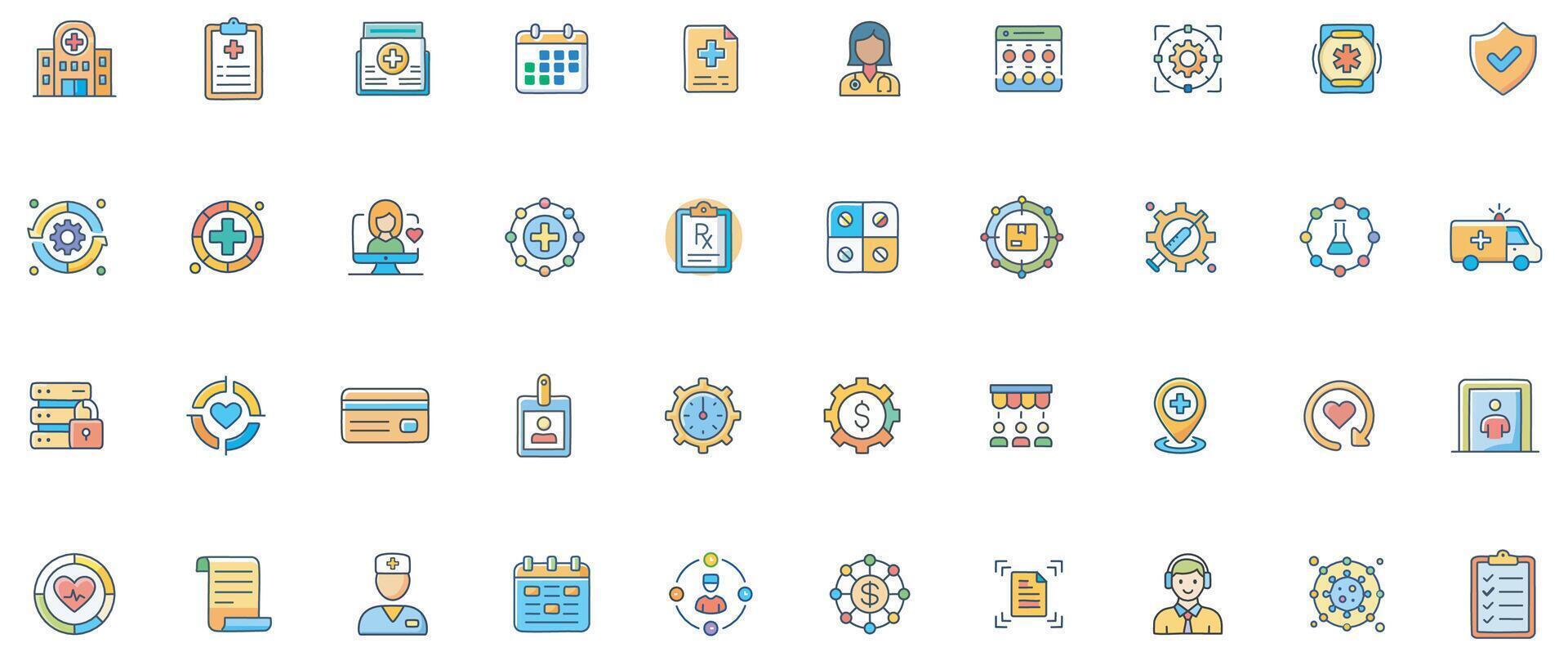 Collection of healthcare-related icons vector
