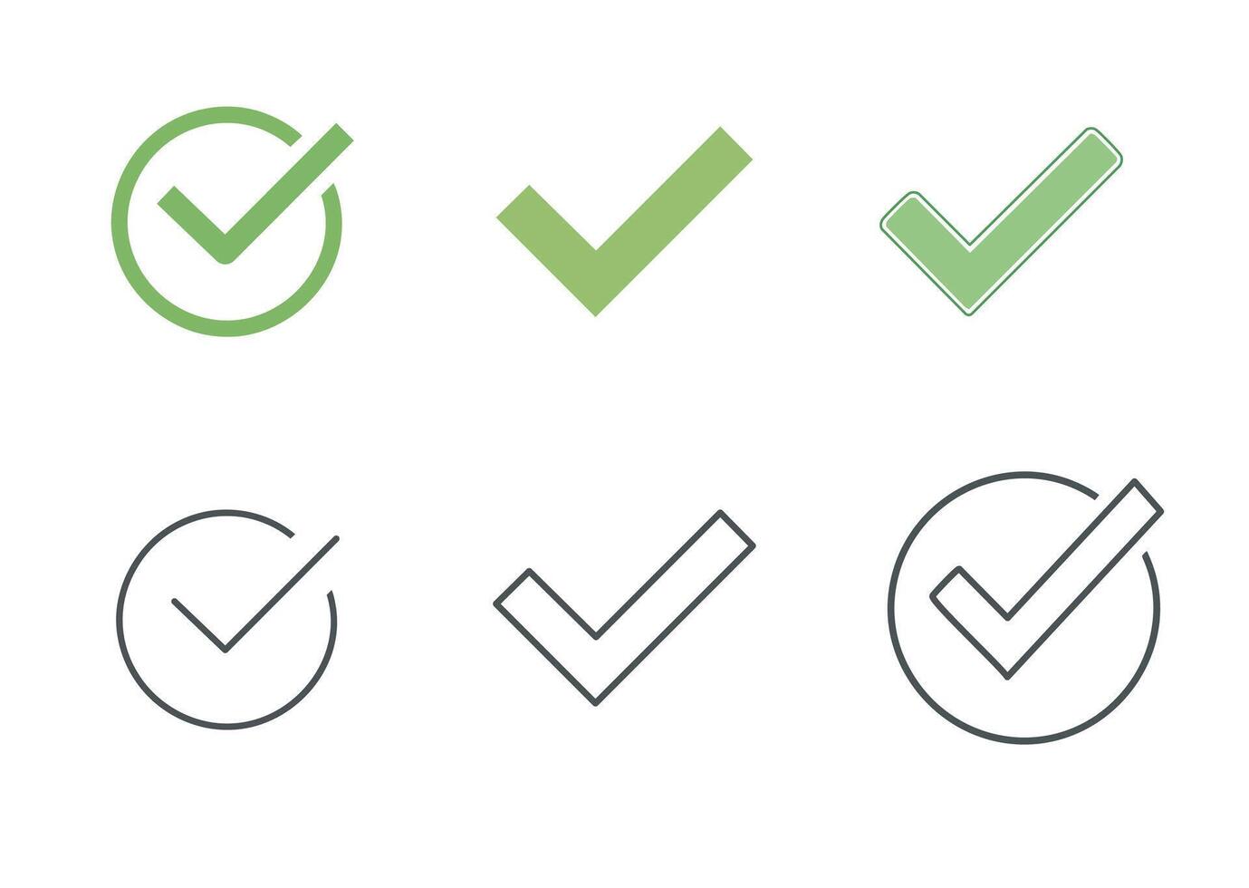 Minimal Check mark Icon Set vector