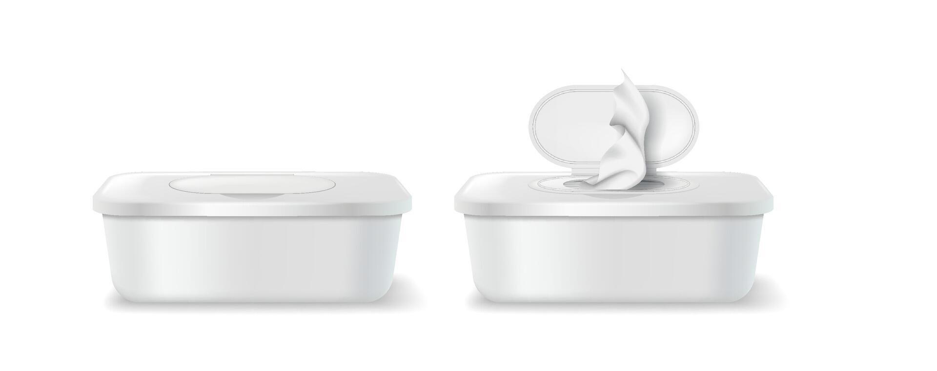 White wipes container with open lid vector