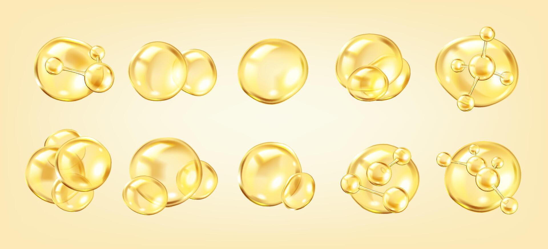 yellow bubbles and droplets illustration vector