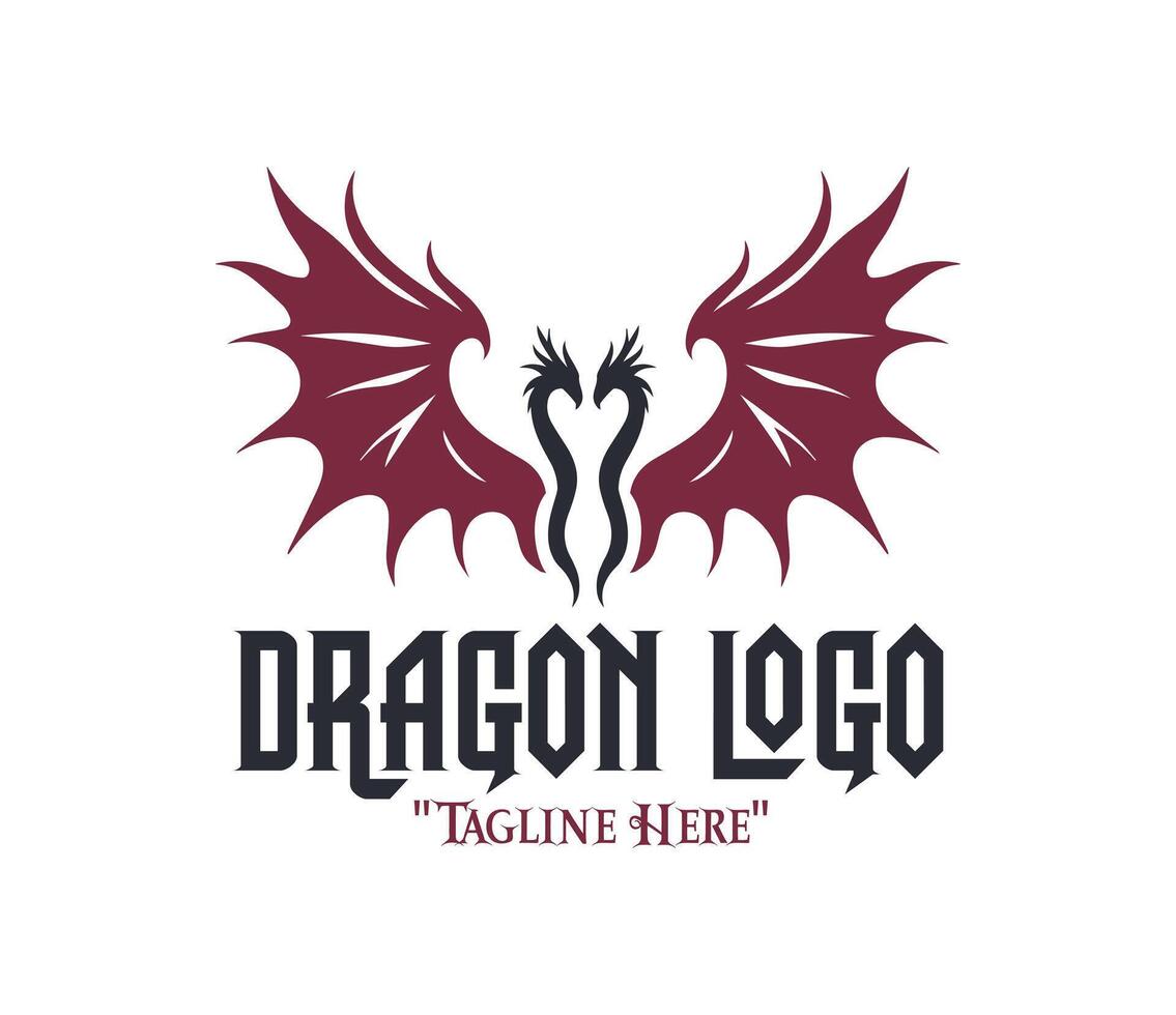 Royal Black Dragon with Magenta Wings for Iconic Fantasy Branding and Creative Identity vector