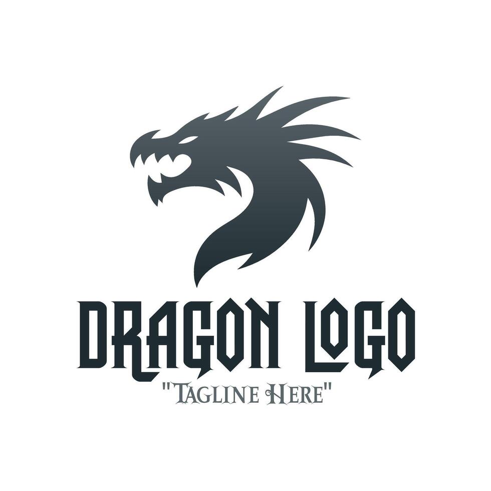 Futuristic Iron Dragon Logo in Metallic Shades for Luxury Branding and Powerful Identity vector