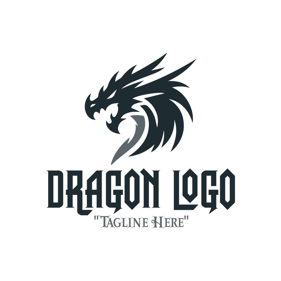 Strong Iron Dragon Logo in Metallic Tones for Professional Branding and Fantasy Identity vector