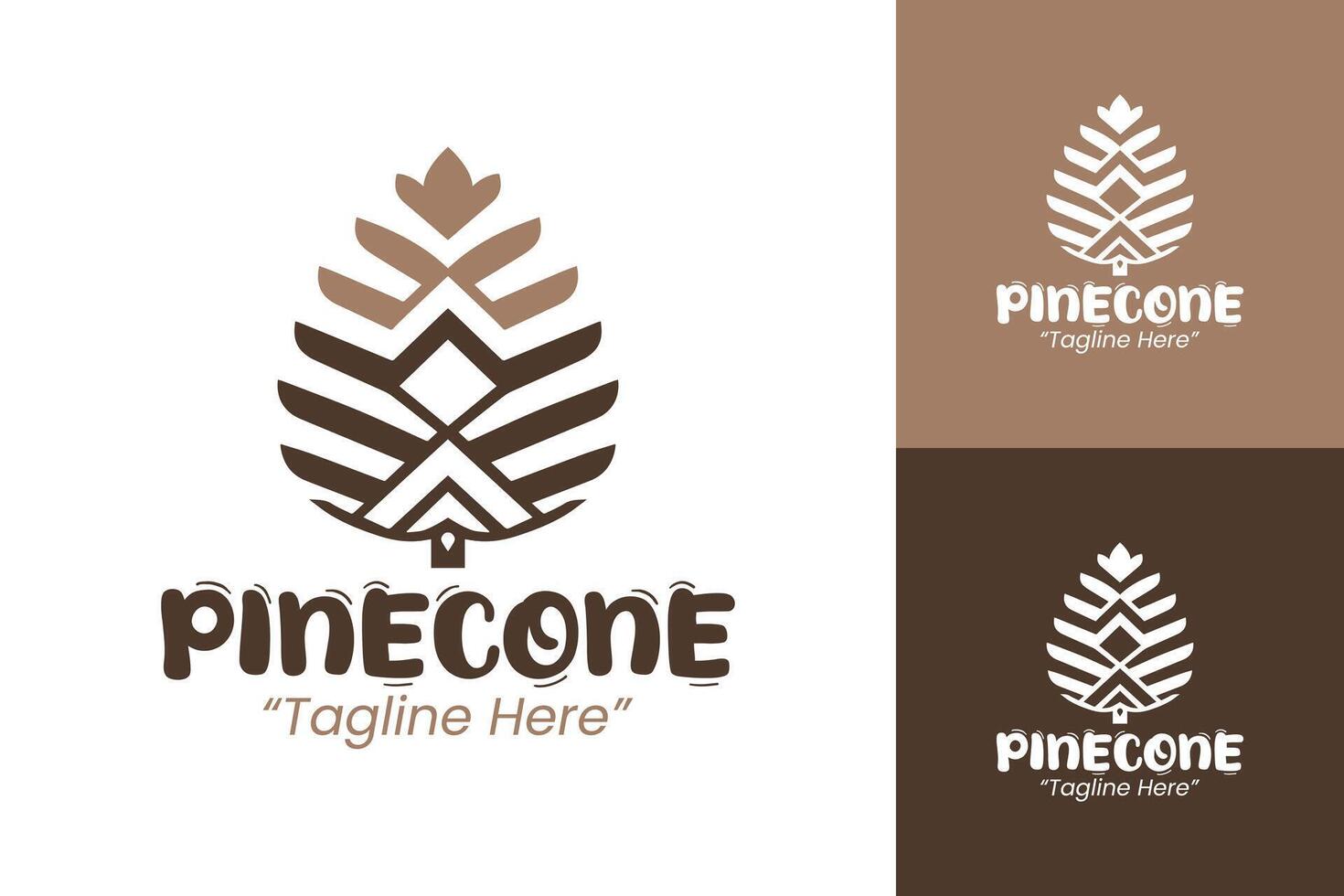 Sustainable Pinecone Logo with Earthy Light and Dark Brown Tones for Eco-Conscious Branding vector