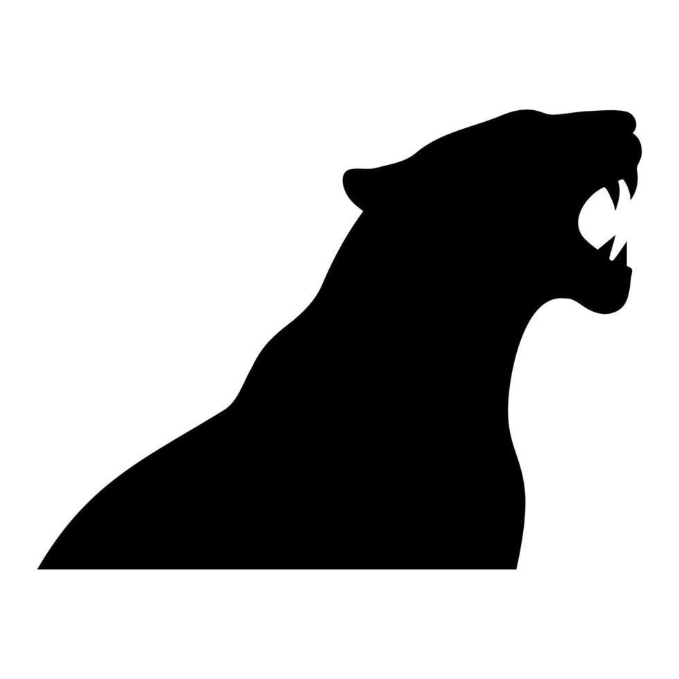 Tiger silhouette head roaring view vector