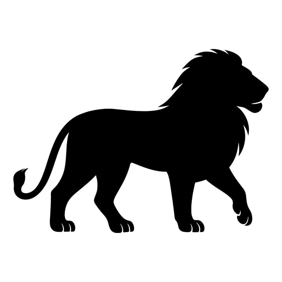 Lion silhouette standing one leg up vector