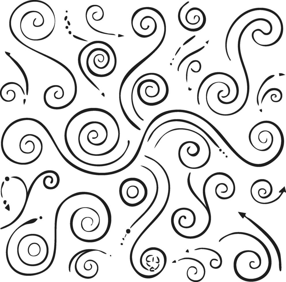 various curve element in different shapes and sizes vector