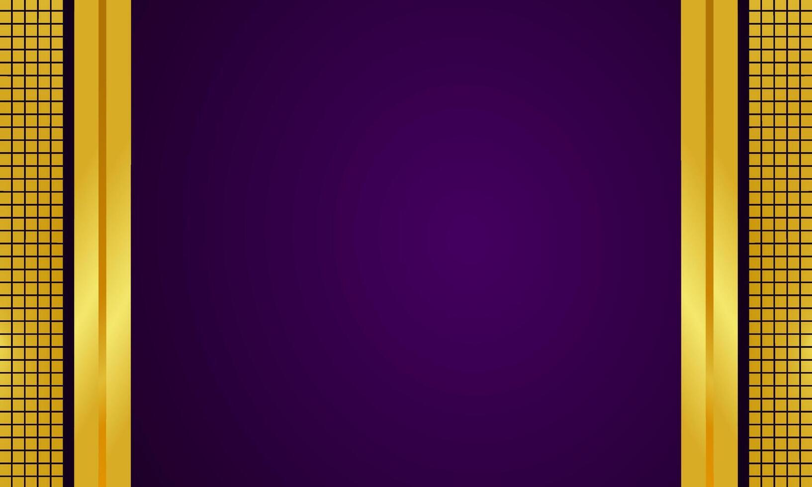 Purple background with golden borders vector