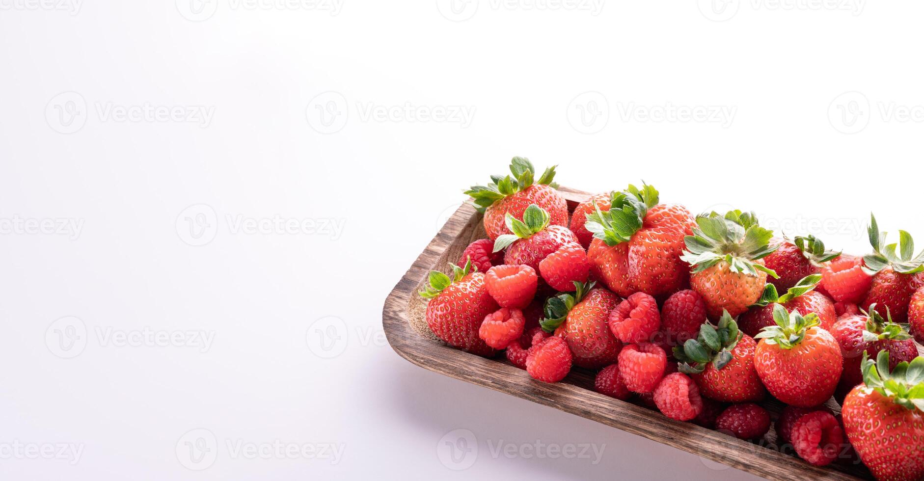 fresh strawberries isolated on white background. photo