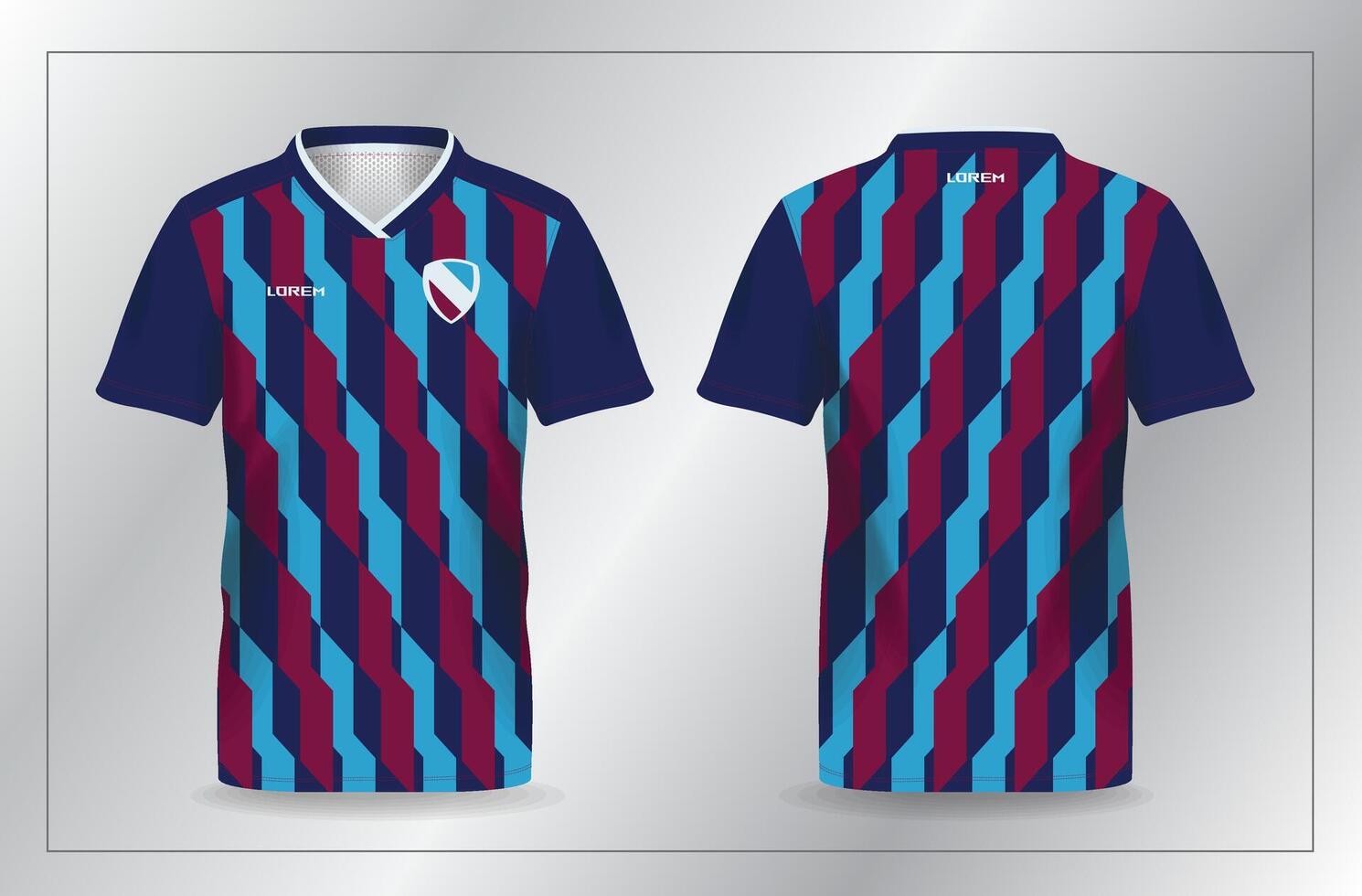 Blue and maroon sports jersey design vector