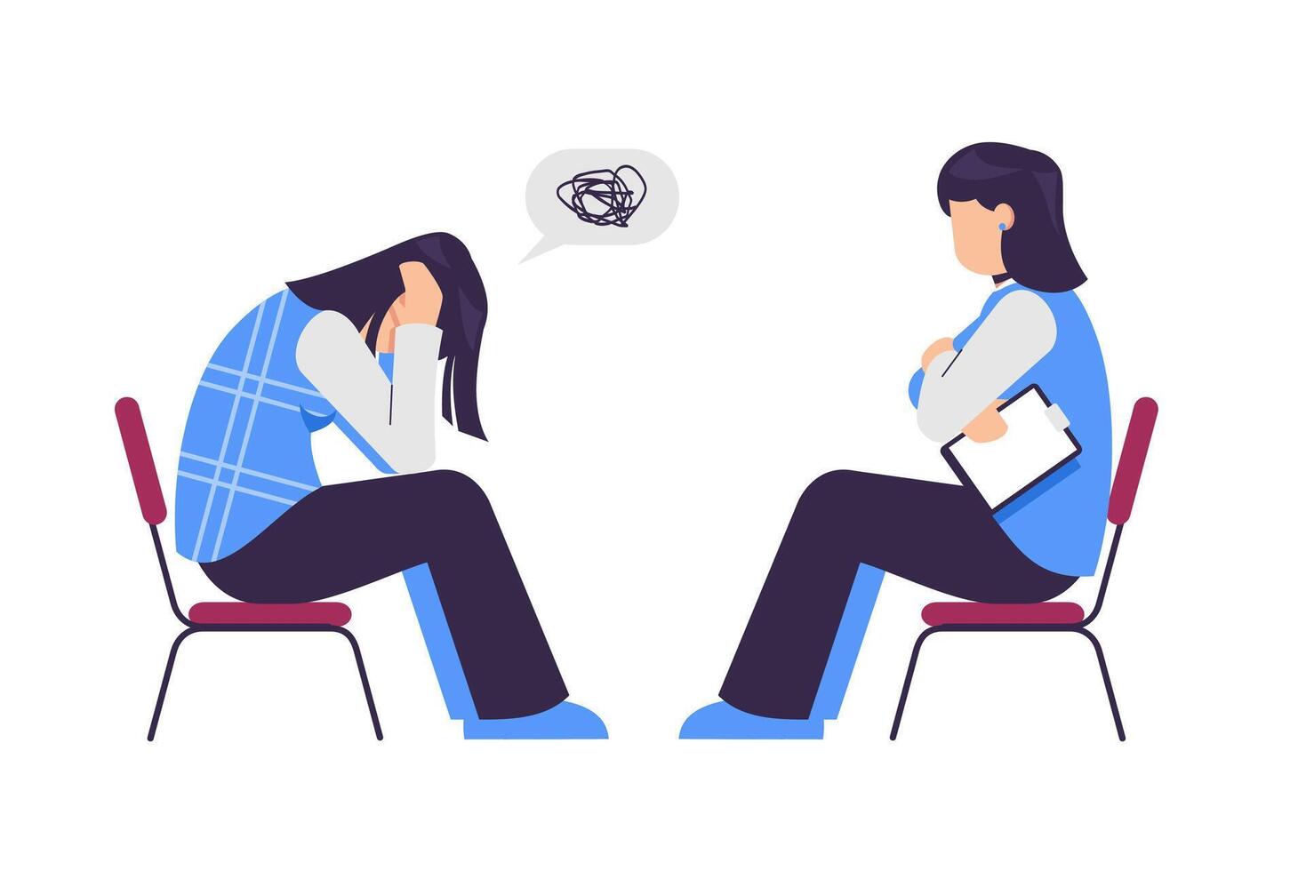 Therapy session with distressed client vector