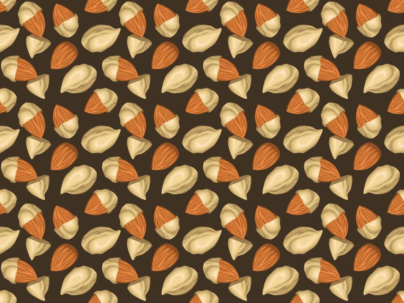 a pattern with nuts and leaves on it vector