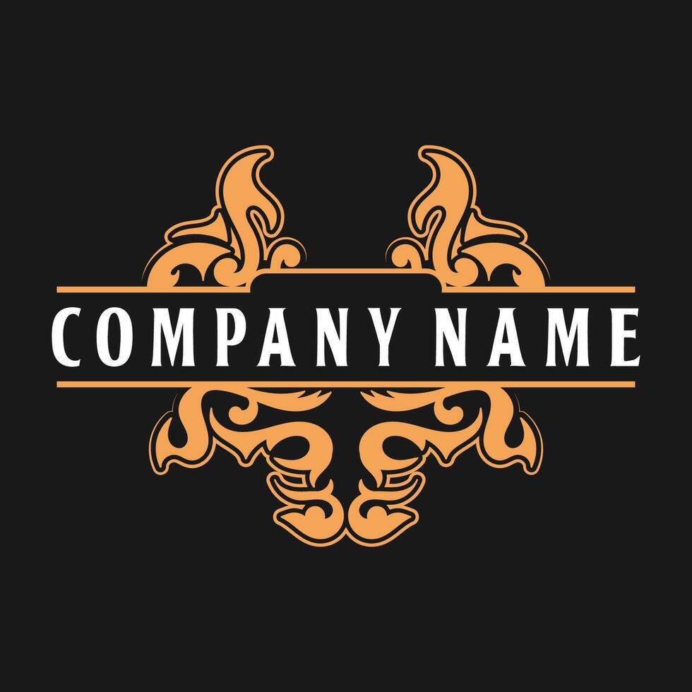 Retro Golden Decoration Royal Border Badge Emblem Labels Logo Design vector