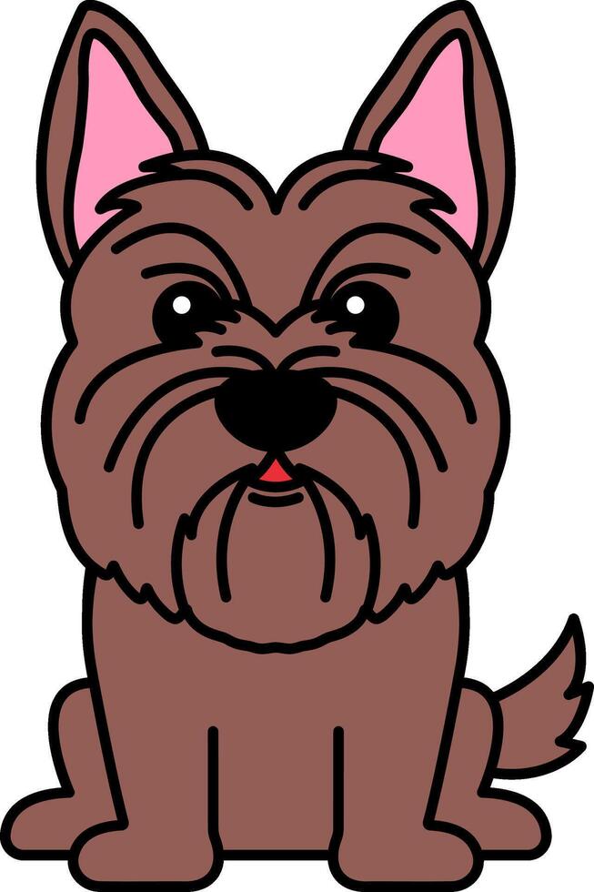 illustration icon of a Yorkshire Terrier dog vector