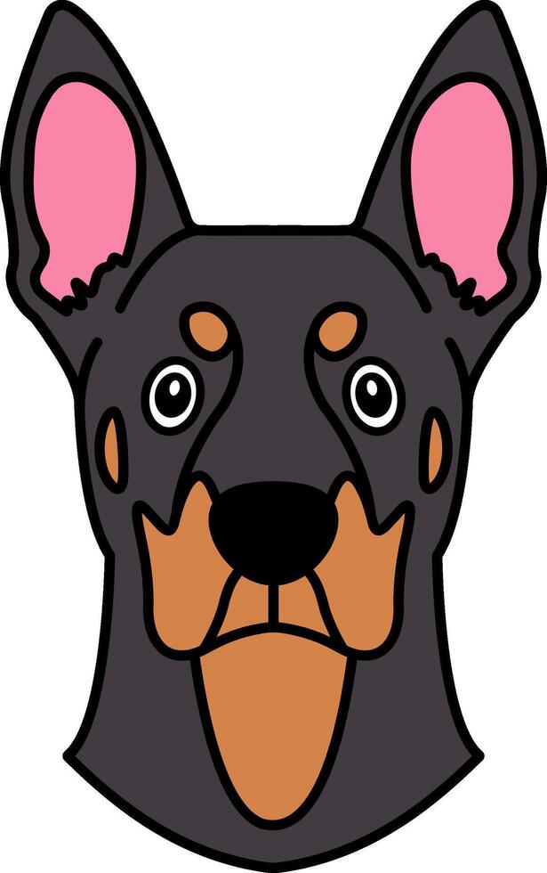 isolate illustration of a Doberman Pinscher dog vector