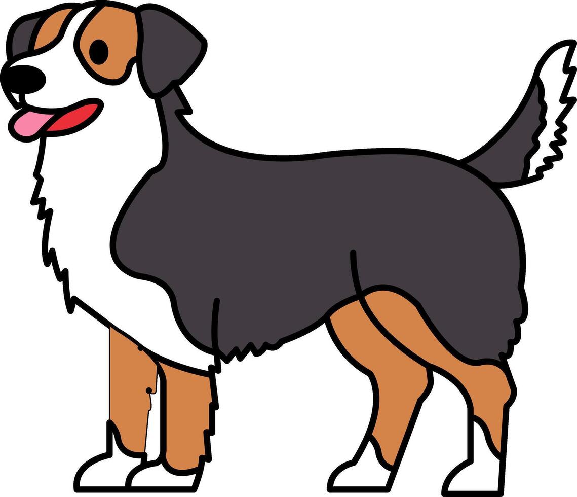 isolate illustration icon of a Australian Shepherd vector