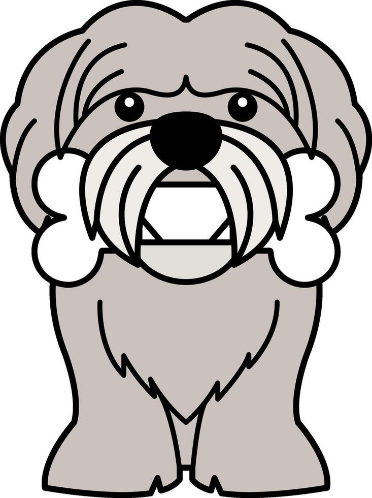 isolate icon of a Shih Tzu dog vector