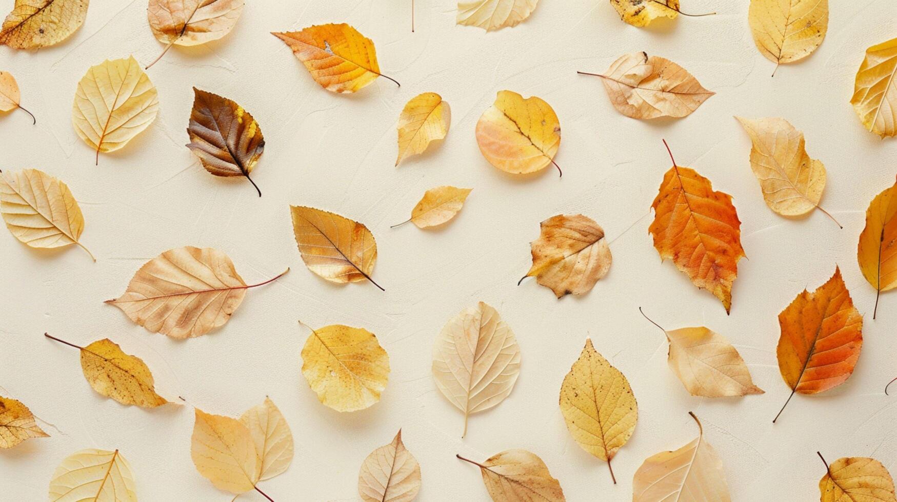 Seamless pattern of autumn leaves on a white background, perfect for a nature-inspired seasonal design or wallpaper photo