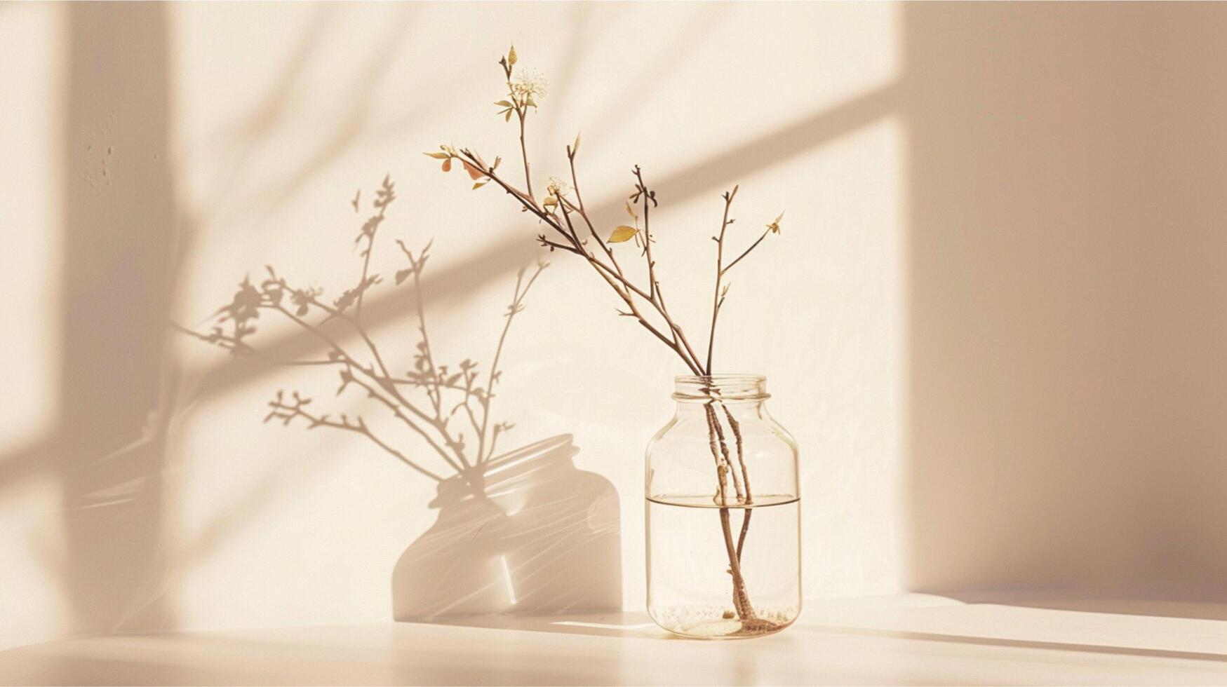 Beautiful spring bouquet in a glass vase decorates the table, bringing the beauty of nature into your home. photo