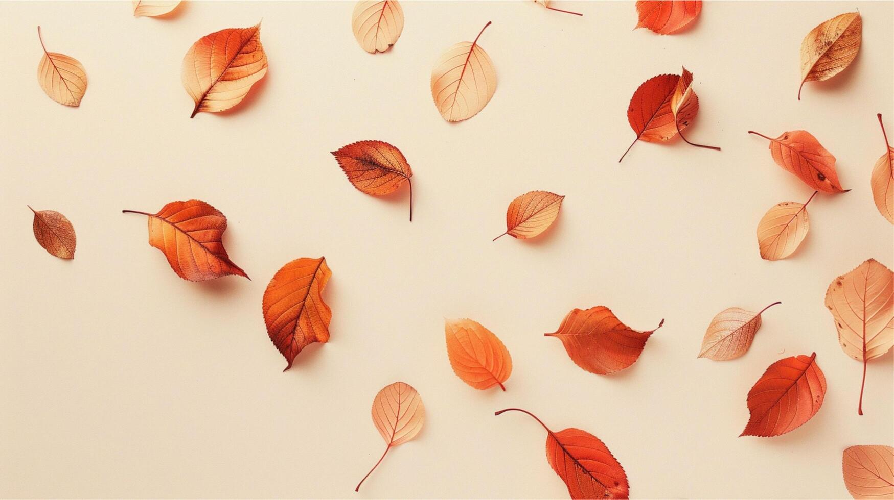 Red and gold autumn leaves create a seamless, natural pattern on the ground, perfect for a seasonal vintage design photo