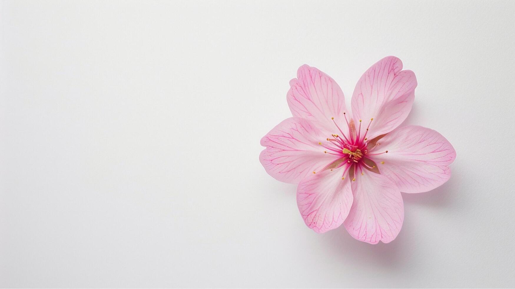 Pink flowers on a white background, show the delicate beauty of blooming flowers in nature. photo