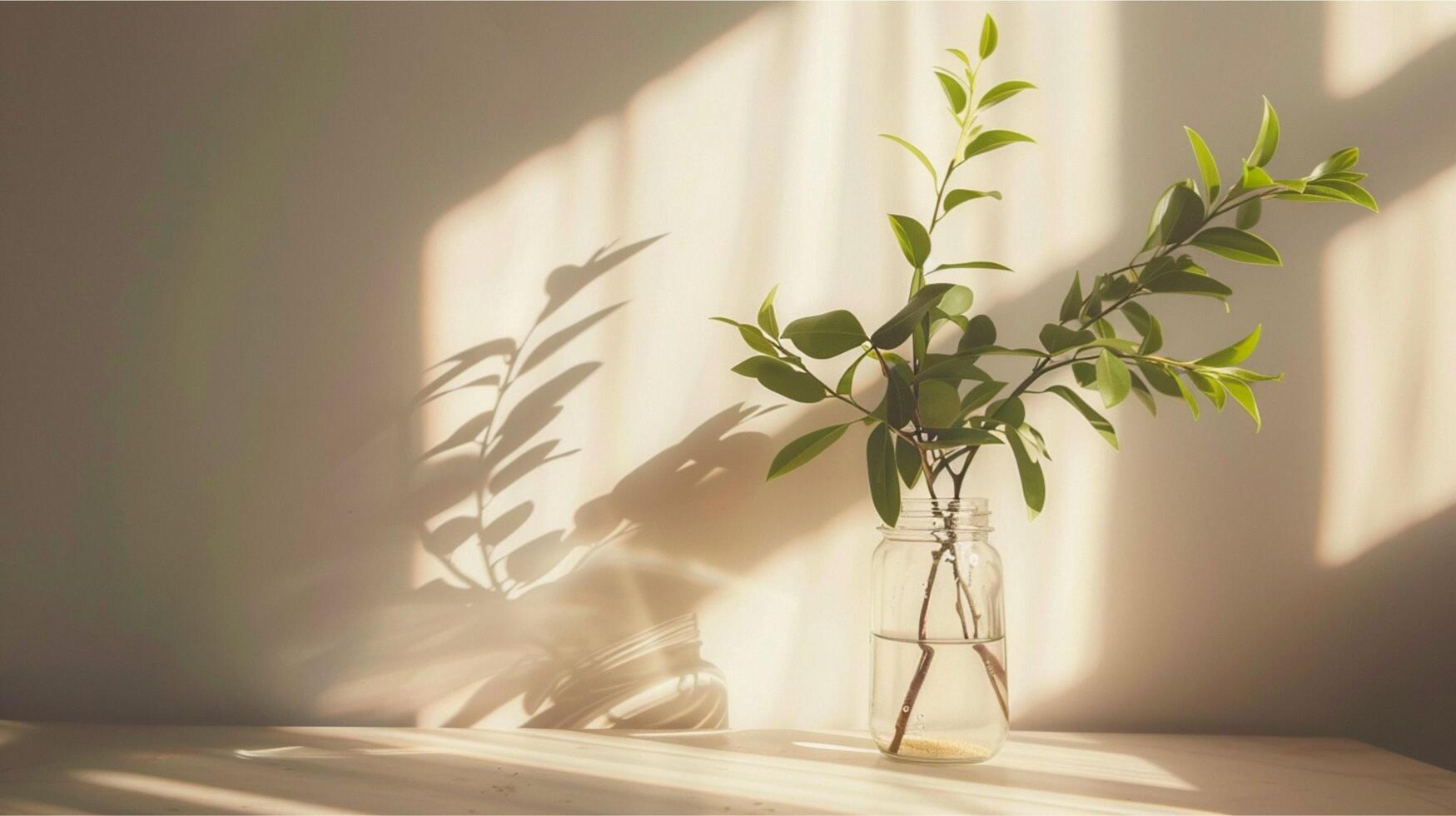 Green plant in a vase, perfect for interior home design and decoration, bringing nature's light to any room photo