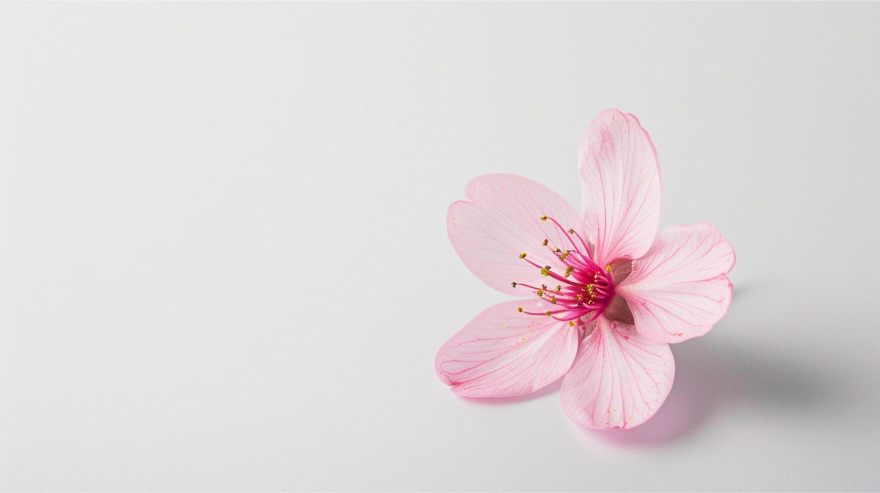 Pink cherry blossoms and orchids show the bright beauty of natural flowers. photo