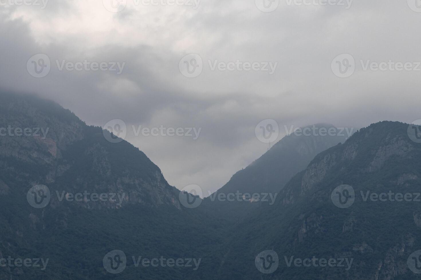 Paganella mountain, Trydent. Panorama of the Alpine Mountains in South Tyrol Italy photo