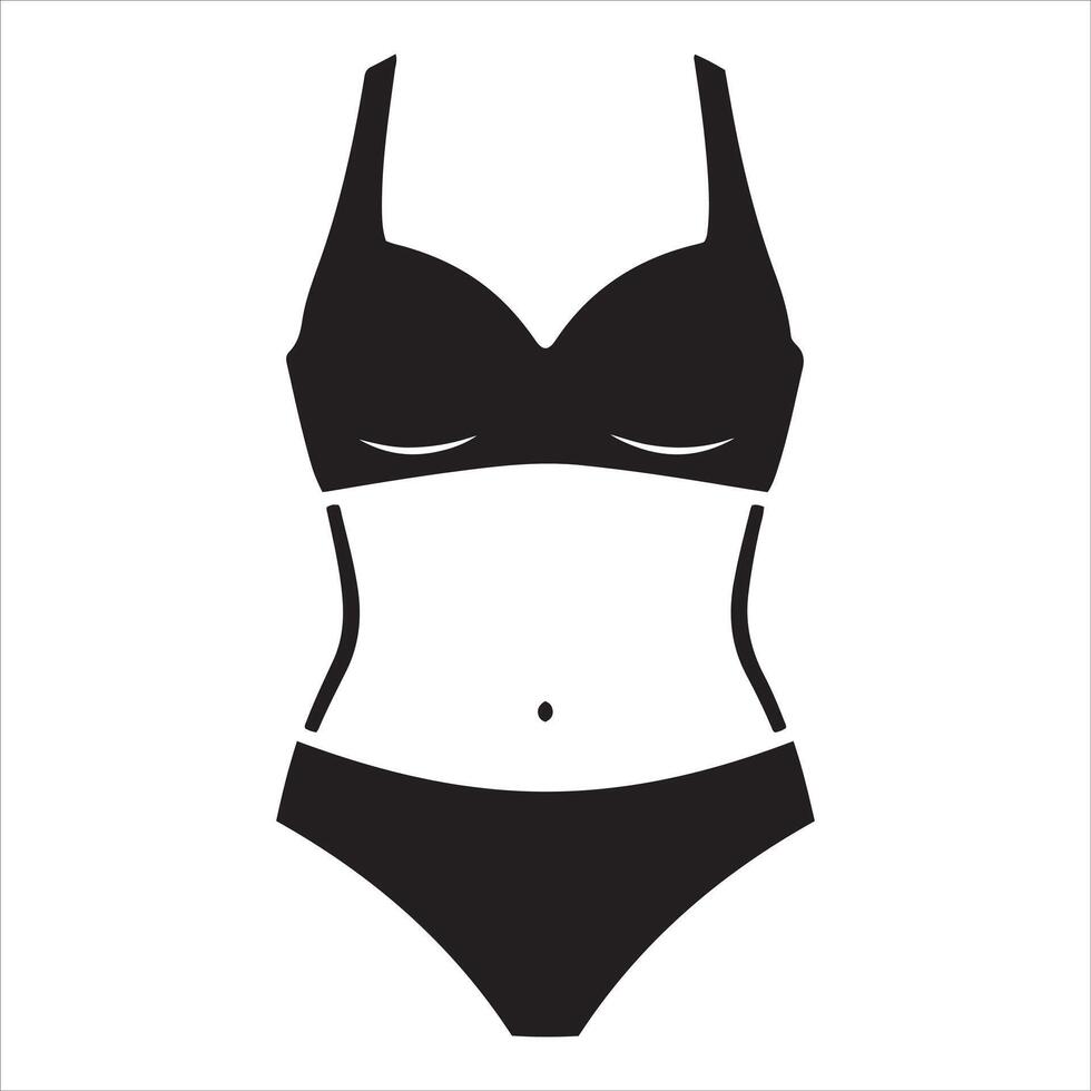 Stylized silhouette of a woman in black bra and panties vector