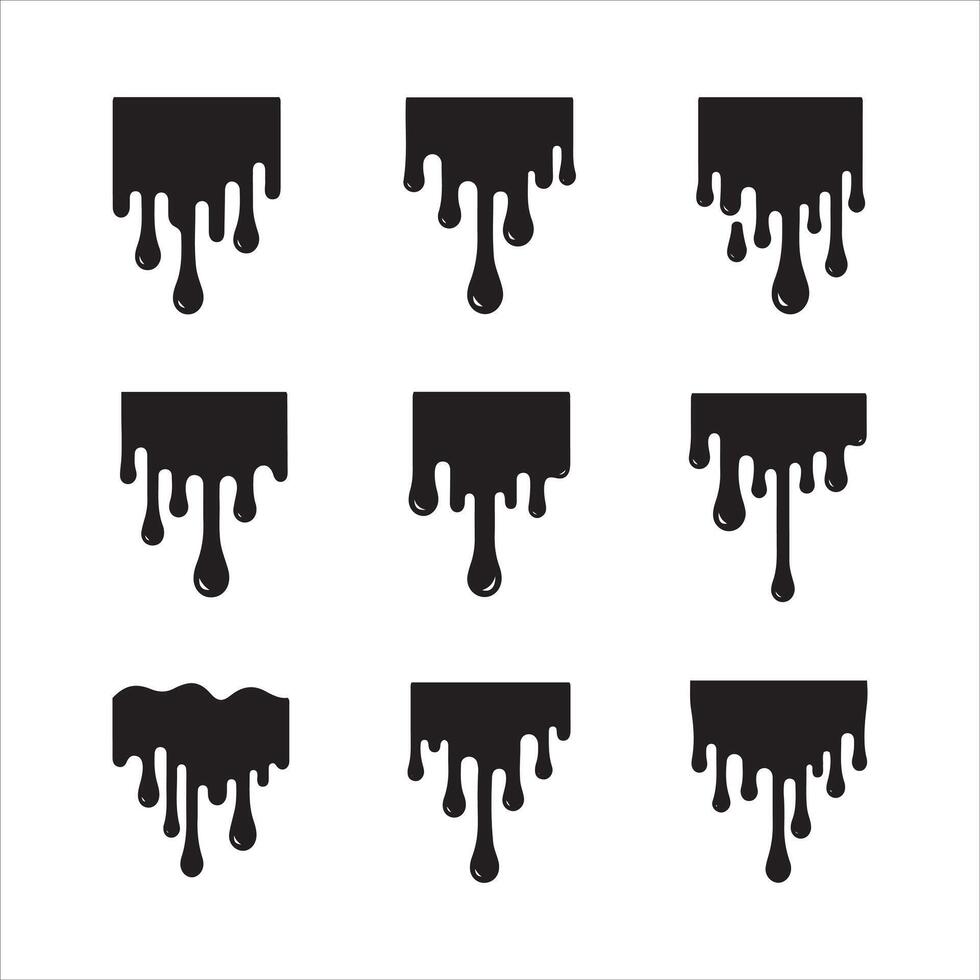 Collection of black amorphous splatter shapes on a white background vector