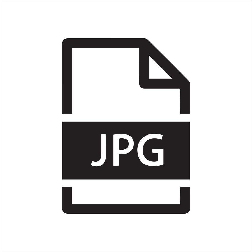 Simple black and white icon representing a jpg file format vector