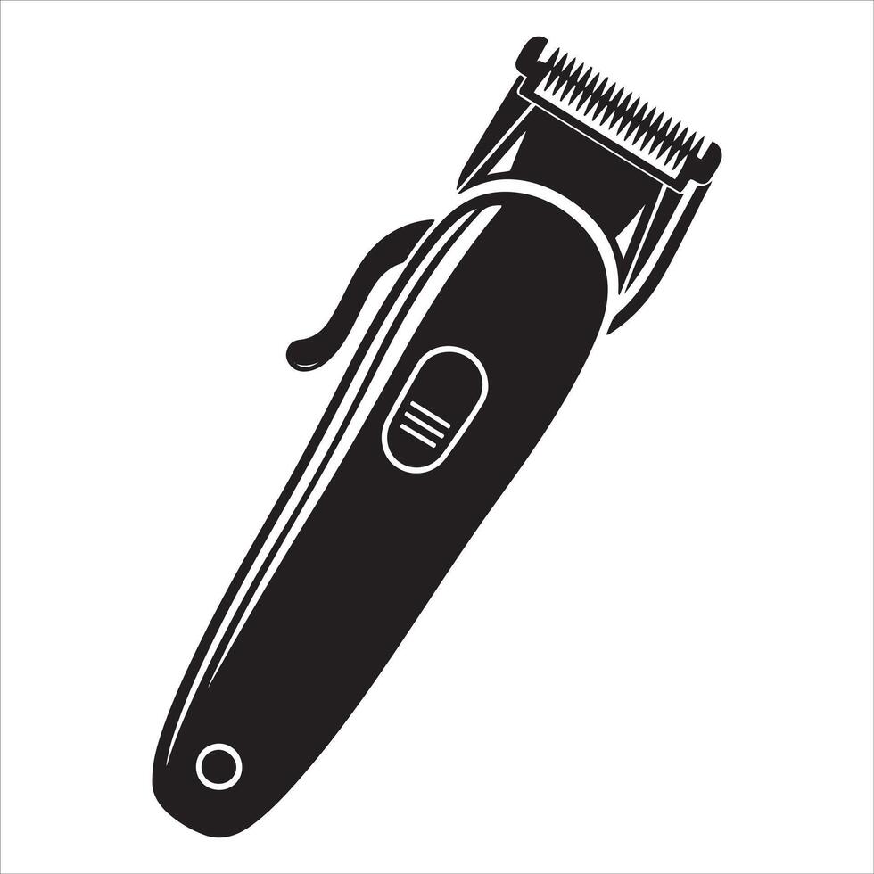 Sleek black electric hair clipper with on off switch and indicator vector