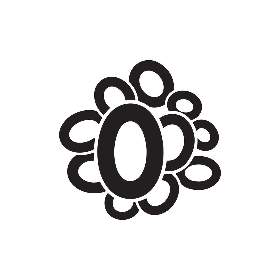 Abstract black o shape cluster forming a circular pattern vector