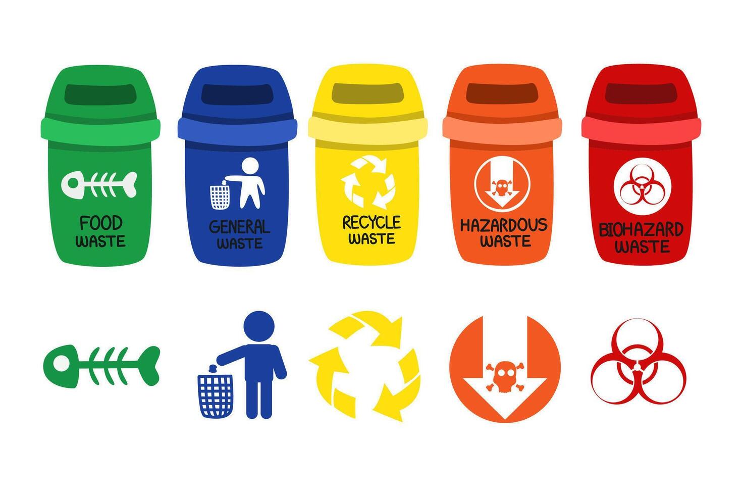 garbage waste bin sorting concept vector