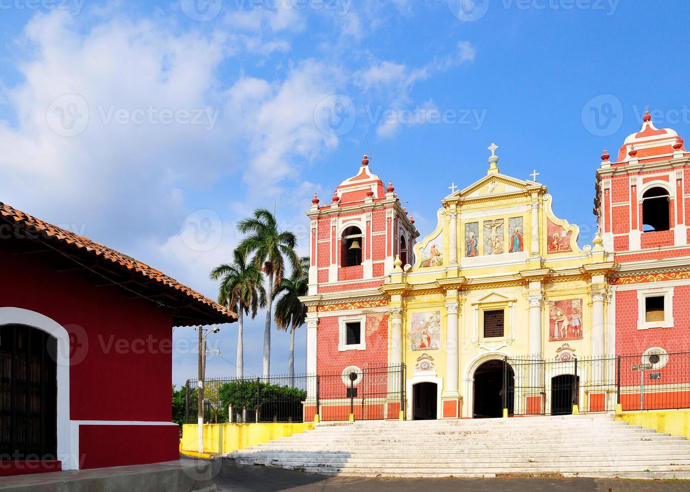 Church of El Calvario of the city of Leon in Nicaragua, Central America. photo