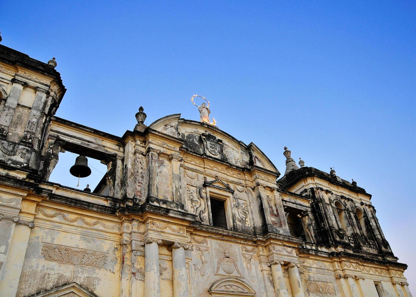 Ancient basilica cathedral of Leon in Nicaragua, Central America photo
