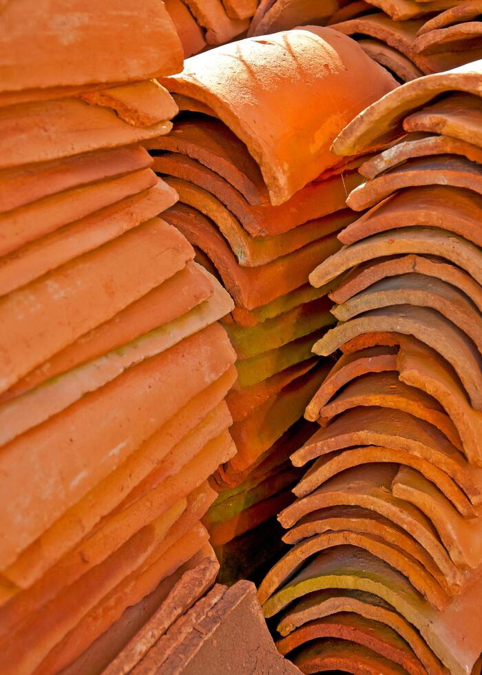 tiles made of mud, traditional in the colonial houses photo
