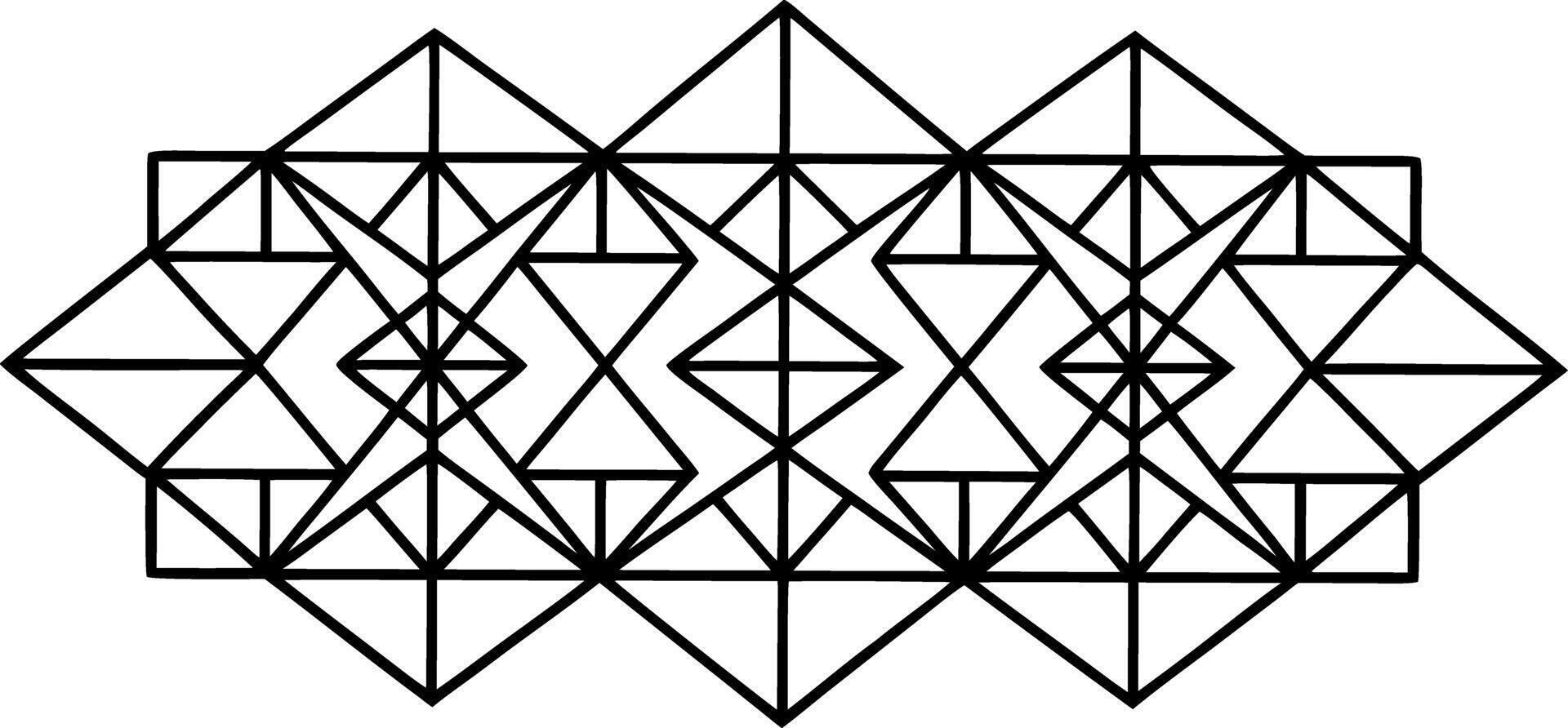 Geometric Line Art Minimalist Monochrome Illustration vector