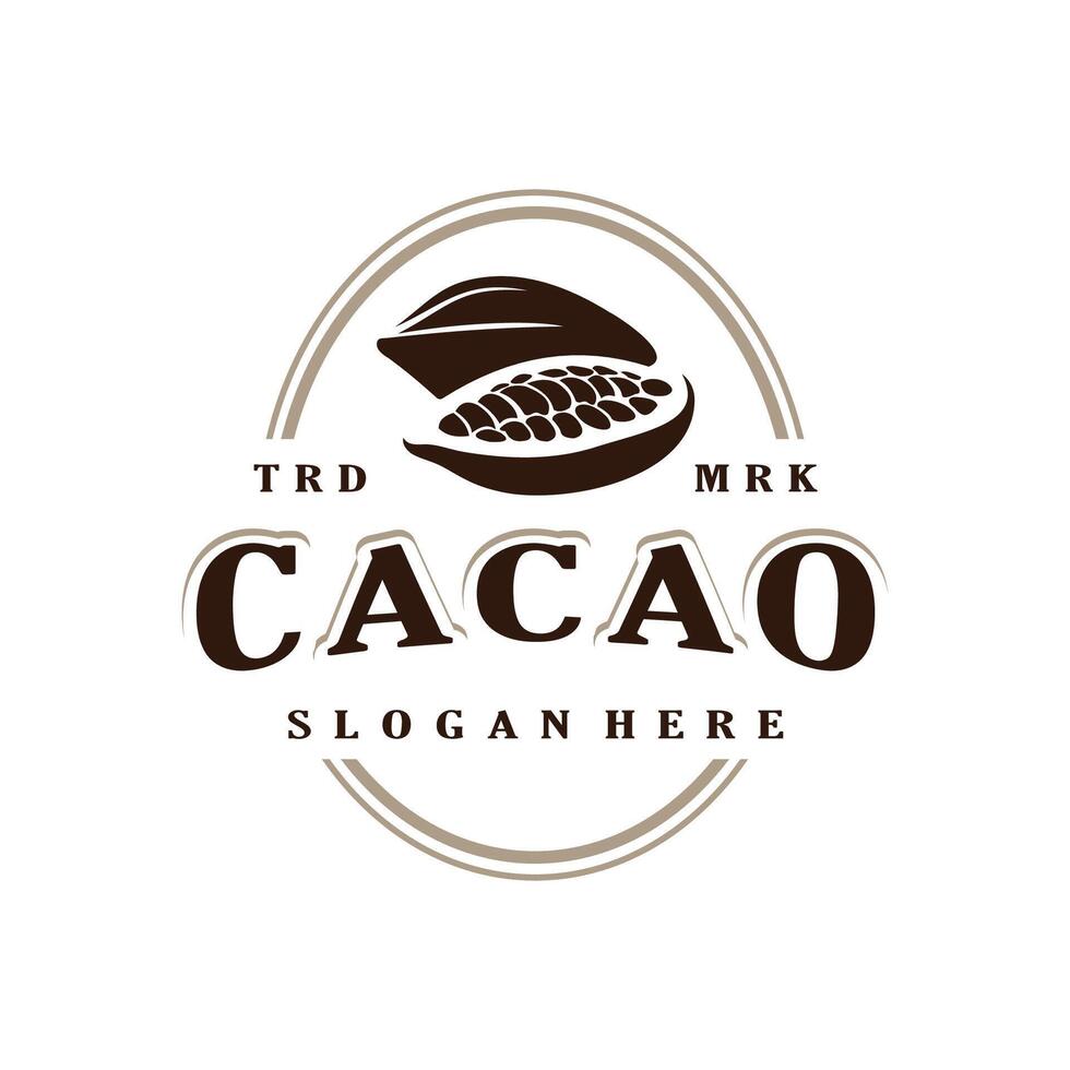 cacao vintage logo design stock template illustration vector