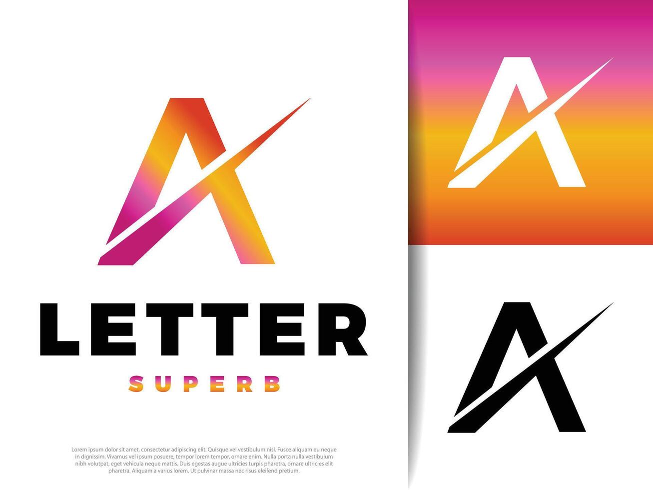 Dynamic Letter A Swoosh Design Element vector