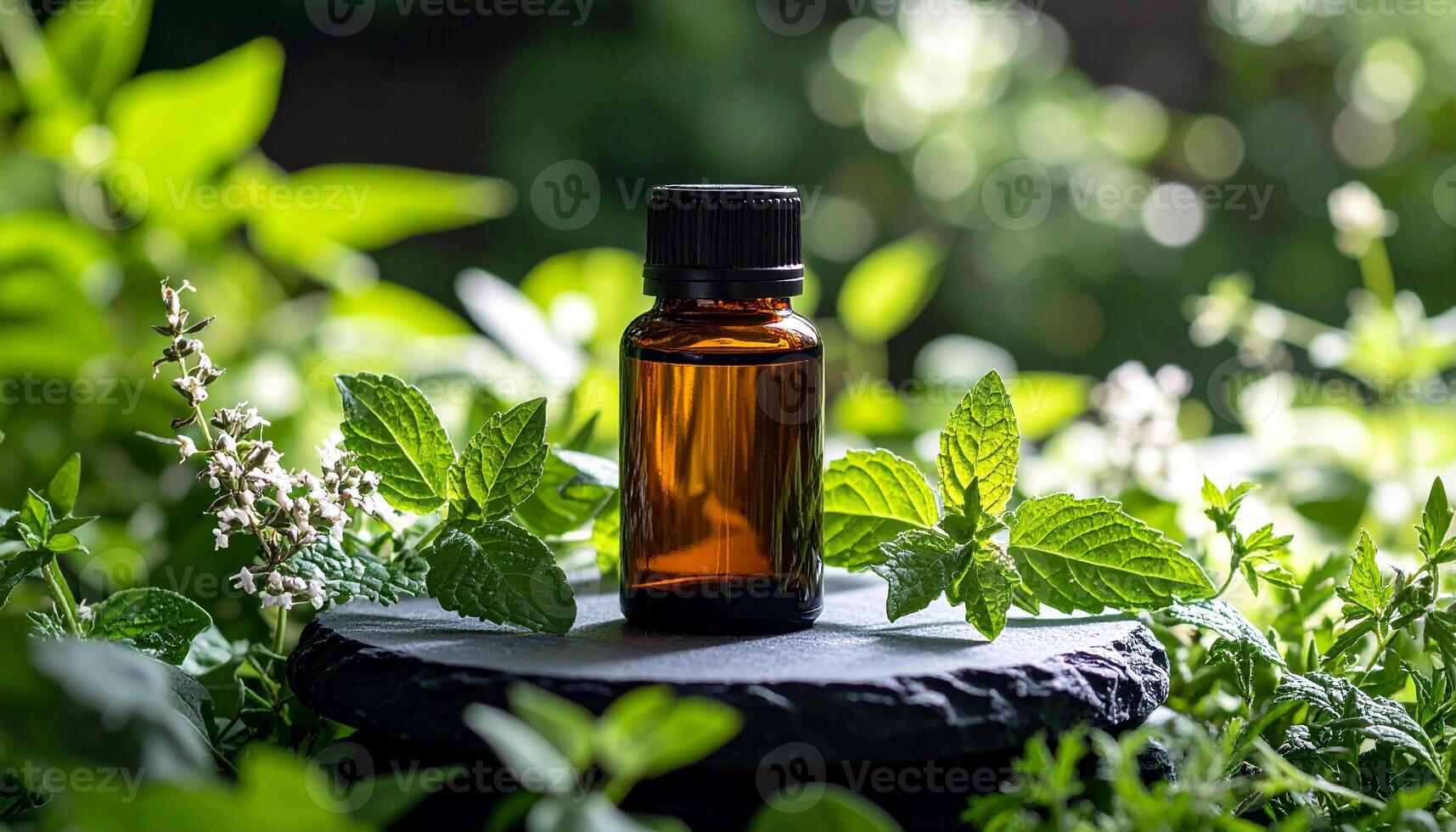 Pill Bottle with Herbs photo