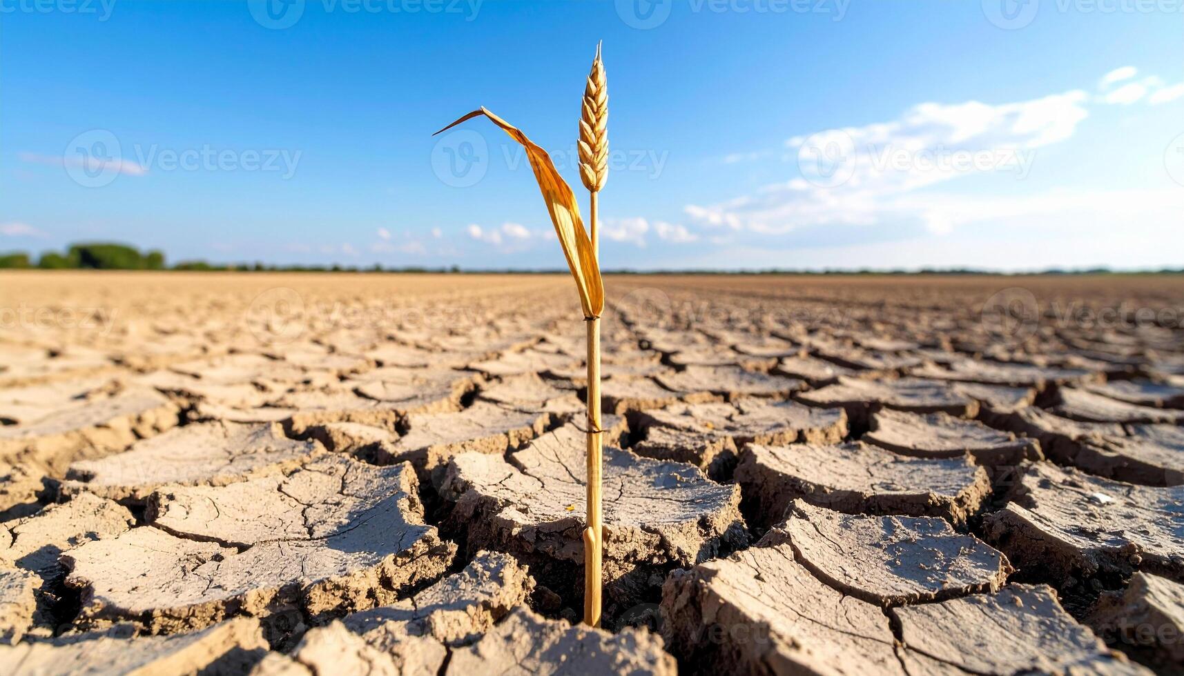 Wilted Crop in Dry Field photo