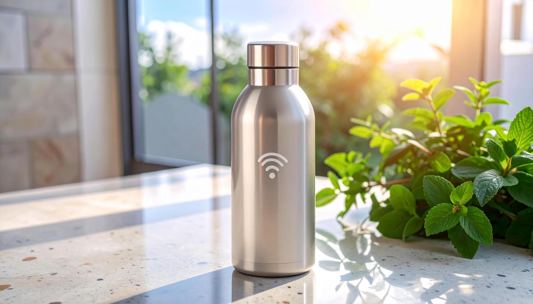 Signal Icon Aluminium Bottle on photo