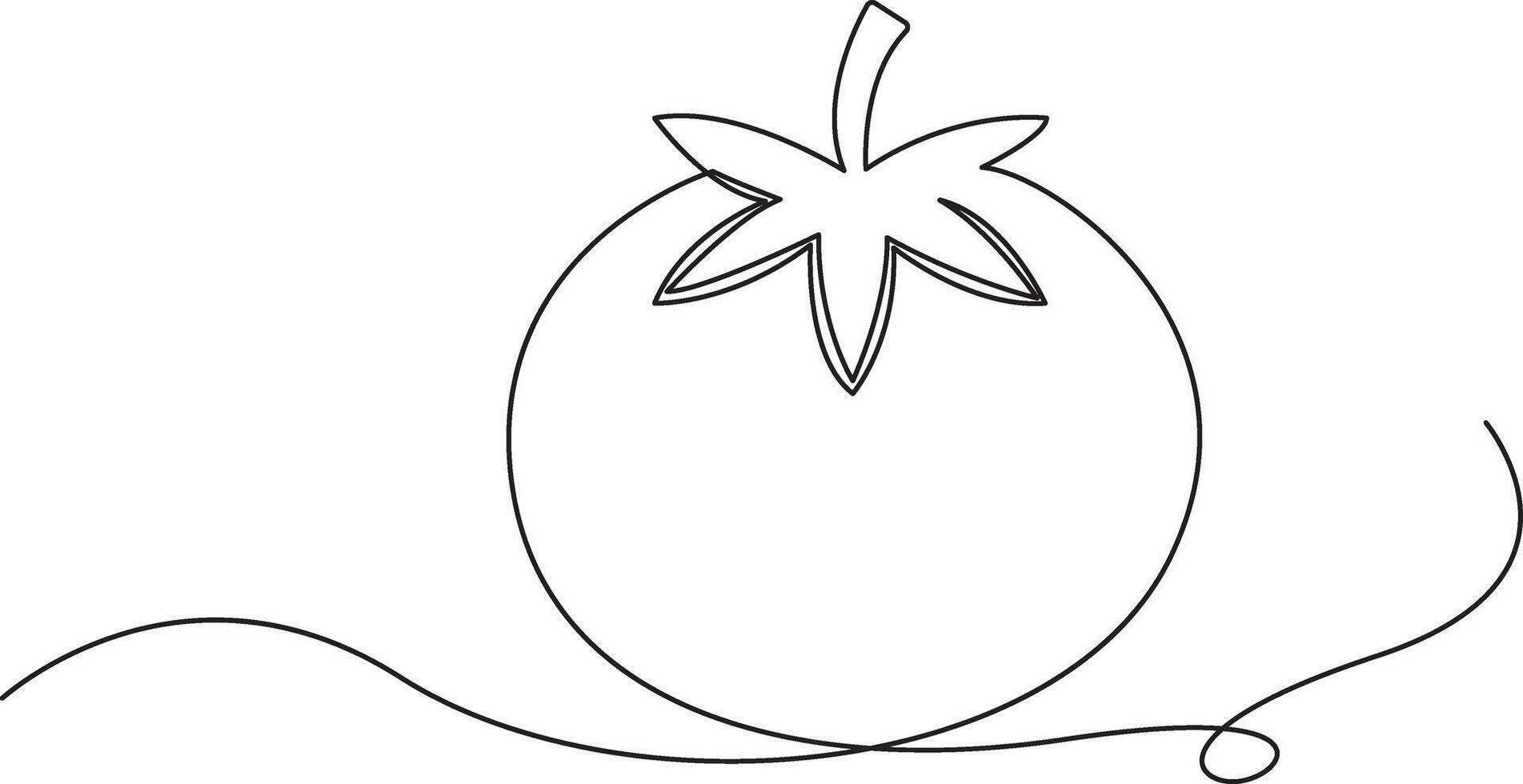 Continuous one line tomato, Line Art Illustration for Sustainable Design. vector