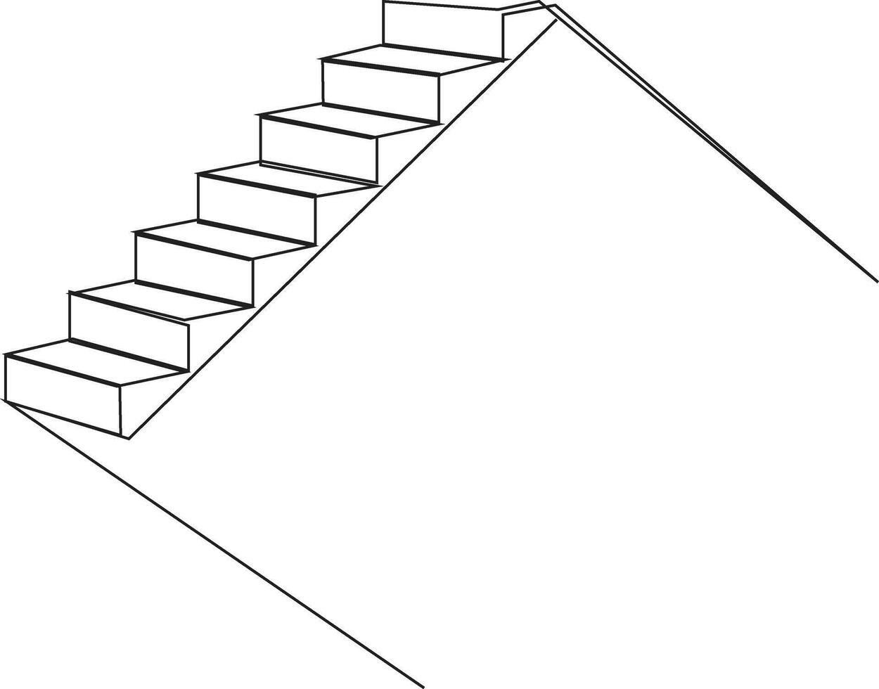 Single line Stairway symbol to reach achievement. The step up to be successful of business. Staircase icon isolated on transparent background. Illustration vector