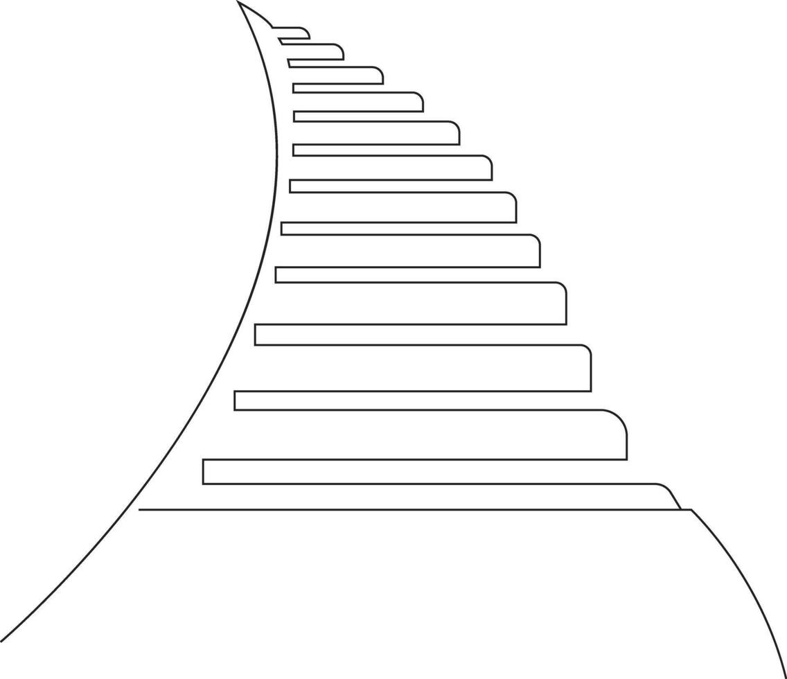 Single line Business Success Steps Outline Design Concept, Illustration vector