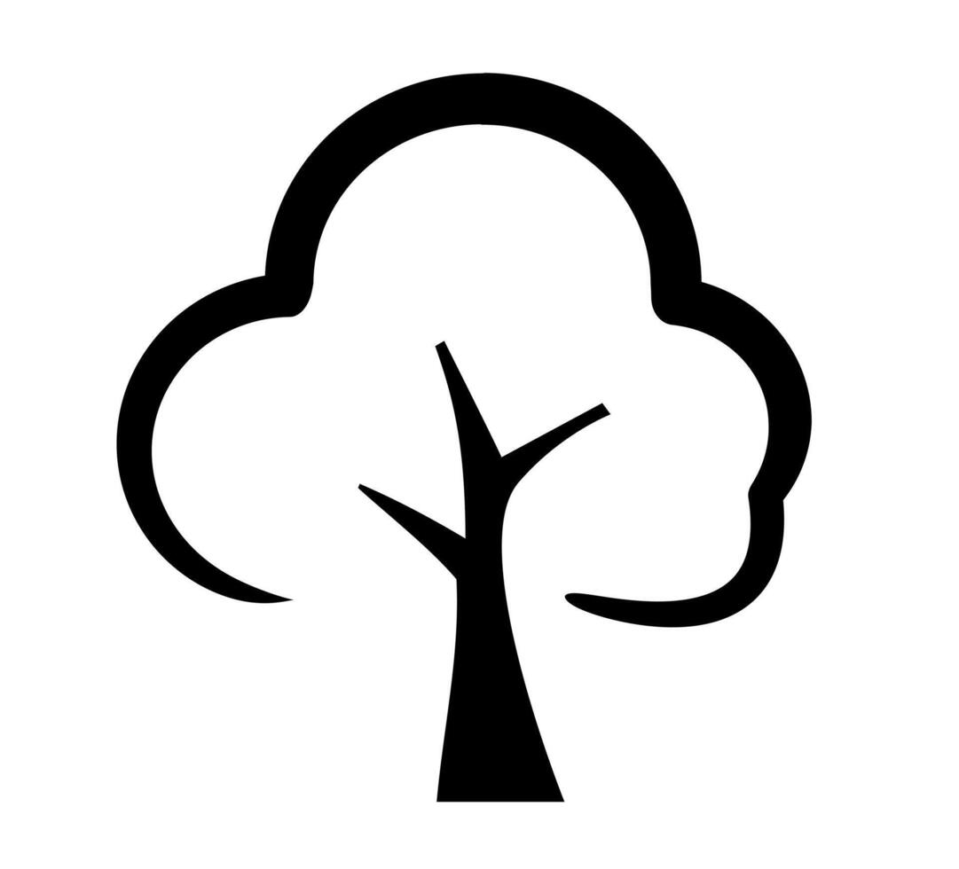 tree logo design. Black and white logo icon. vector