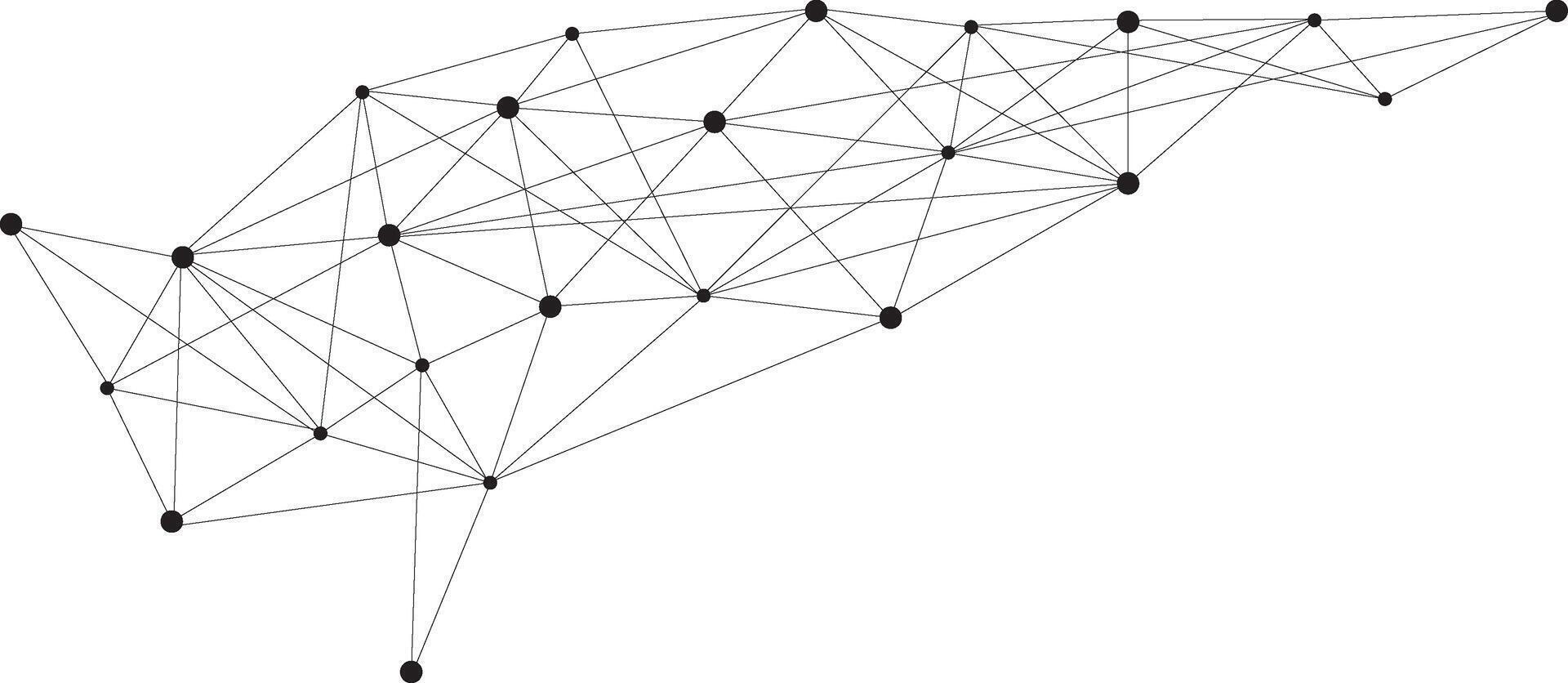 Plexus futuristic technology network connection isolated on transparent background vector