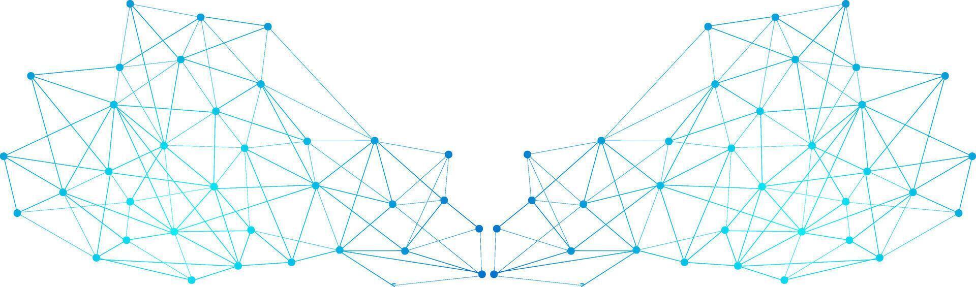 Abstract blue digital connection structure plexus futuristic technology. Triangle polygon data network background vector